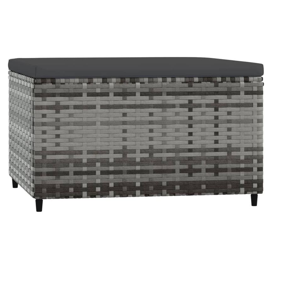 Voetensteunen Met Kussens Poly Rattan 2 Grijs