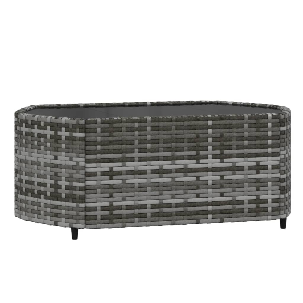 3-Delige Loungeset Met Kussens Poly Rattan Grijs 2x hoek + Tafel