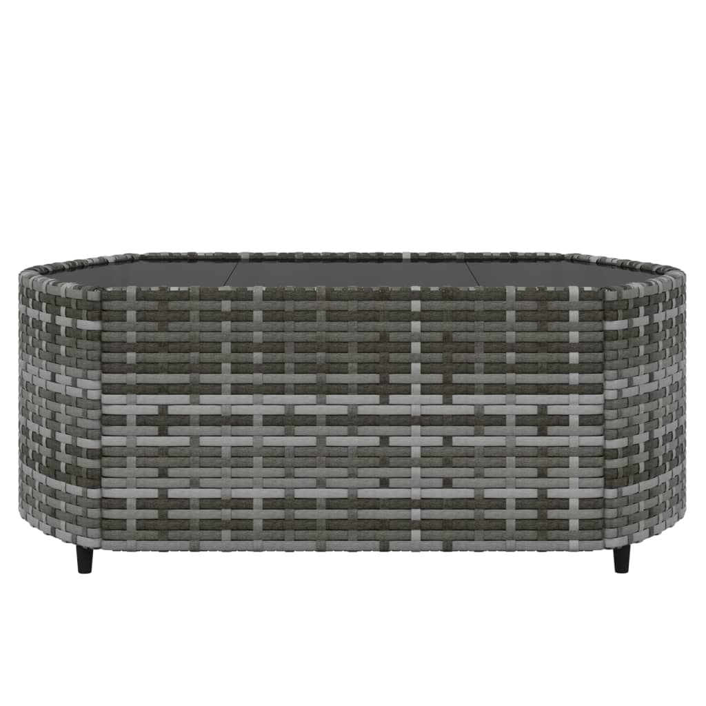 3-Delige Loungeset Met Kussens Poly Rattan Grijs 2x hoek + Tafel