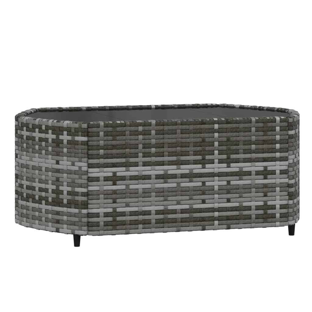 -Delige Loungeset Met Kussens Poly Rattan Grijs
