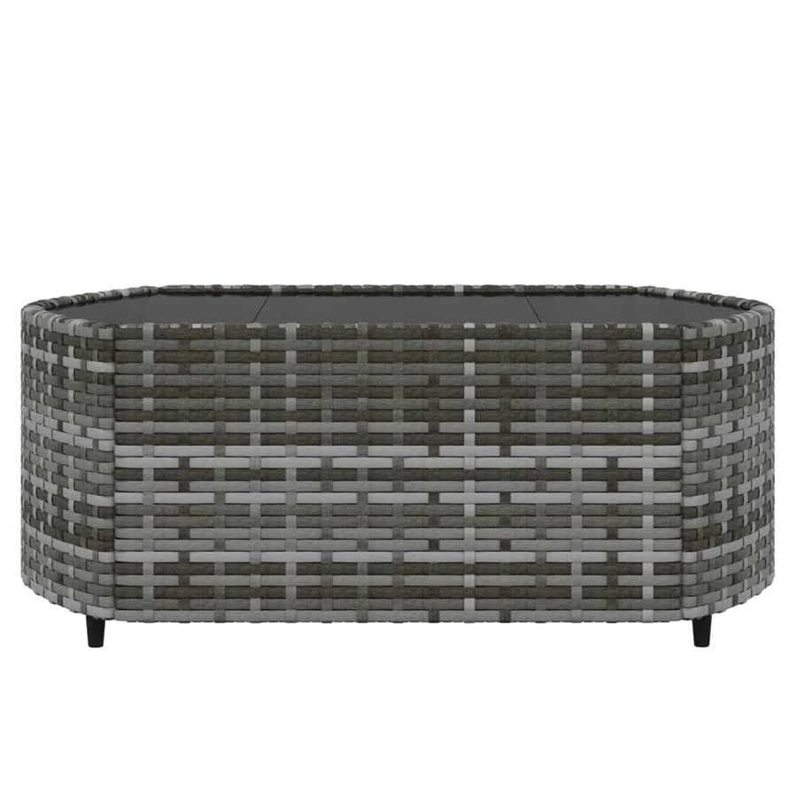 -Delige Loungeset Met Kussens Poly Rattan Grijs