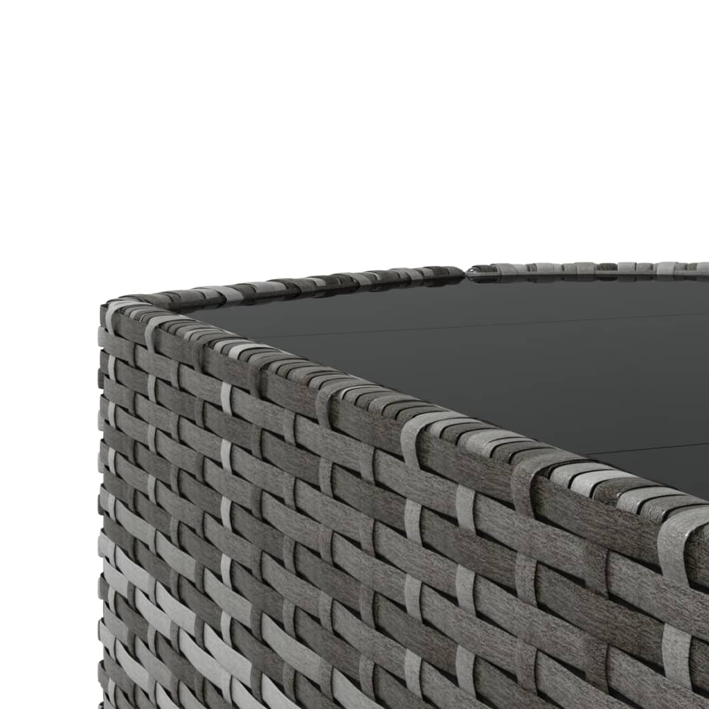 -Delige Loungeset Met Kussens Poly Rattan Grijs