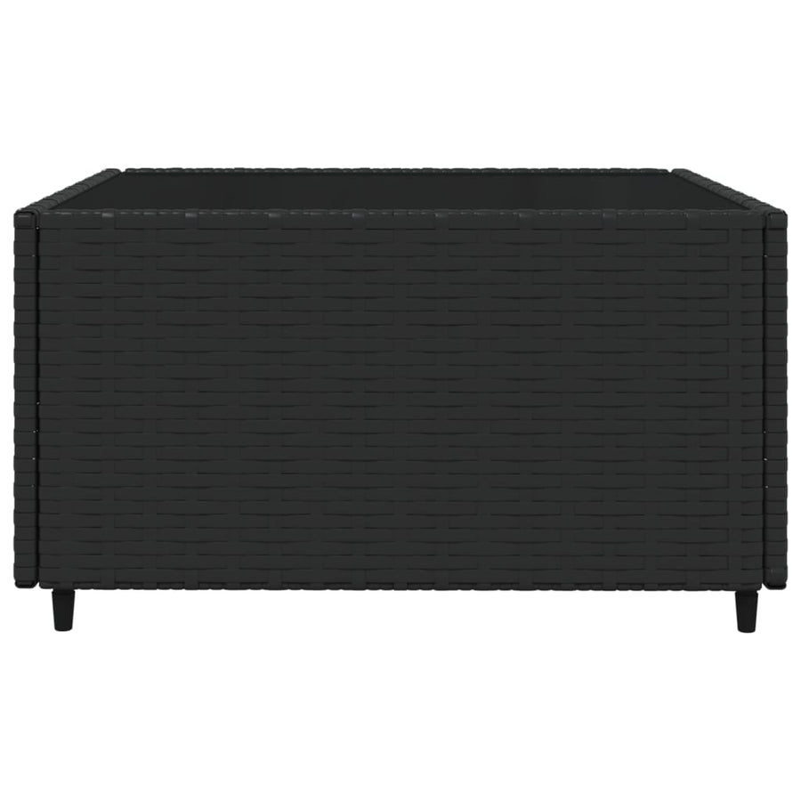3-delige Loungeset met kussens poly rattan zwart Zwart 2x hoek + Tafel