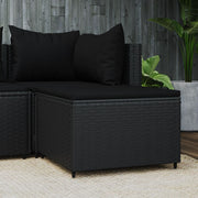 Voetensteun poly rattan 55x55x31 cm zwart