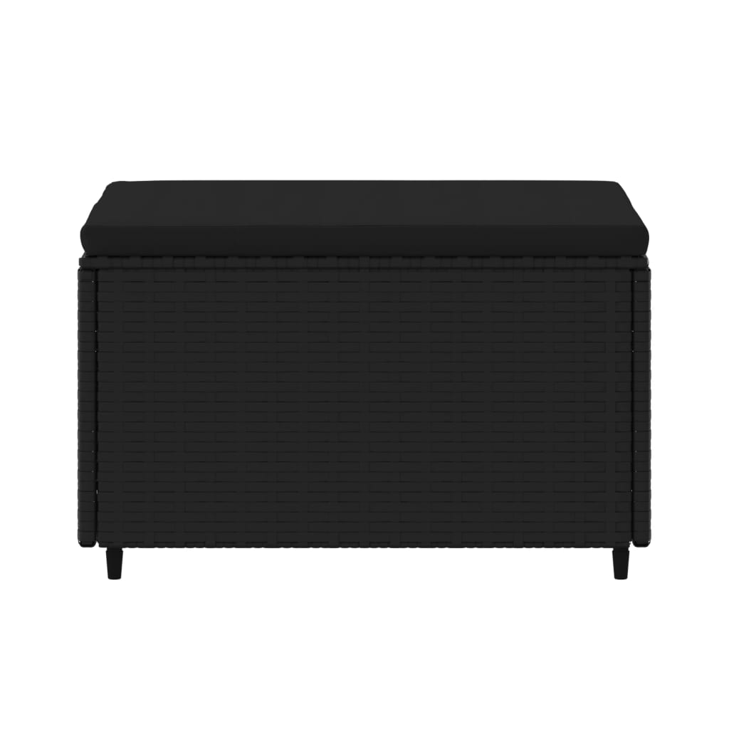Voetensteunen Met Kussens Poly Rattan 2 Zwart