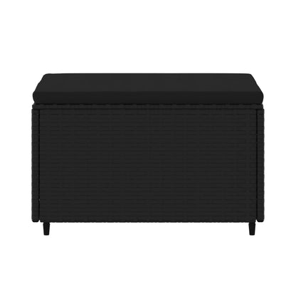 Voetensteunen Met Kussens Poly Rattan 2 Zwart