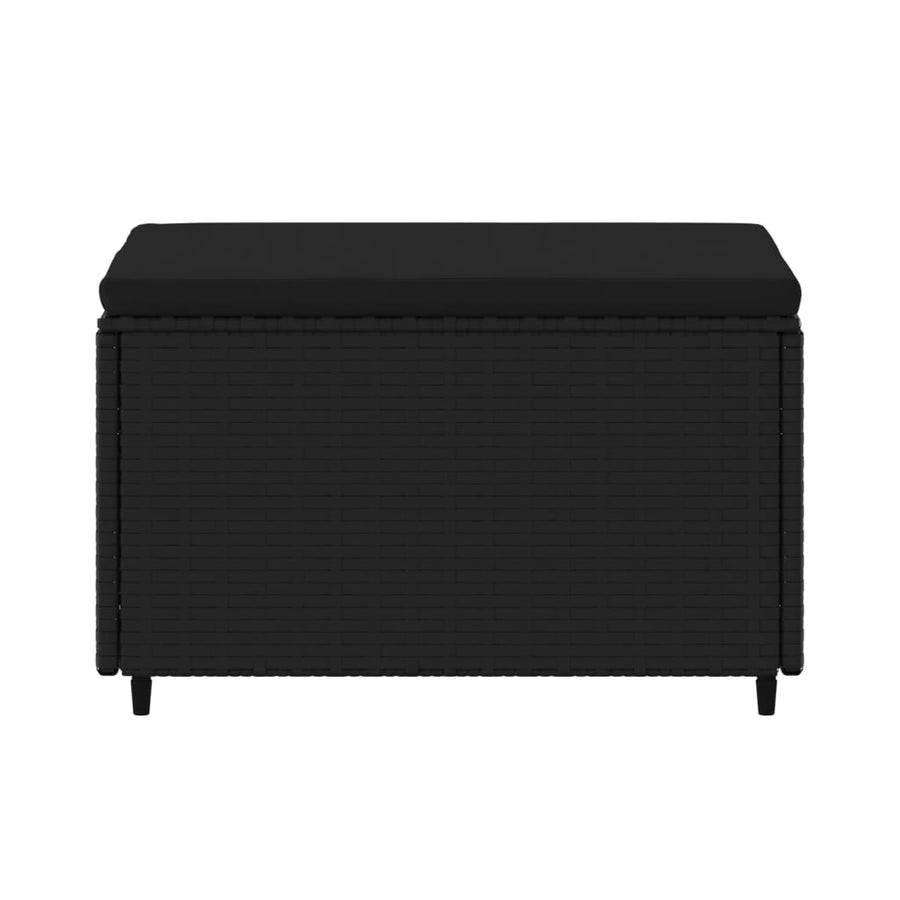 Voetensteunen Met Kussens Poly Rattan 2 Zwart