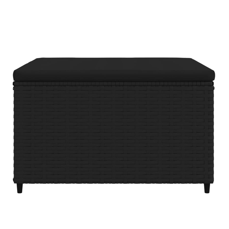 Voetensteunen Met Kussens Poly Rattan 2 Zwart