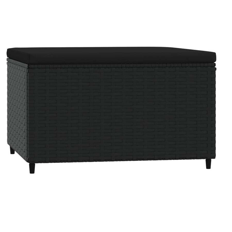 Voetensteunen Met Kussens Poly Rattan 2 Zwart