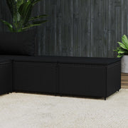 Footrests 2 pcs with cushions poly rattan black