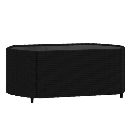 -Delige Loungeset Met Kussens Poly Rattan Zwart