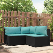 Loungeset 3-delig poly rattan zwart