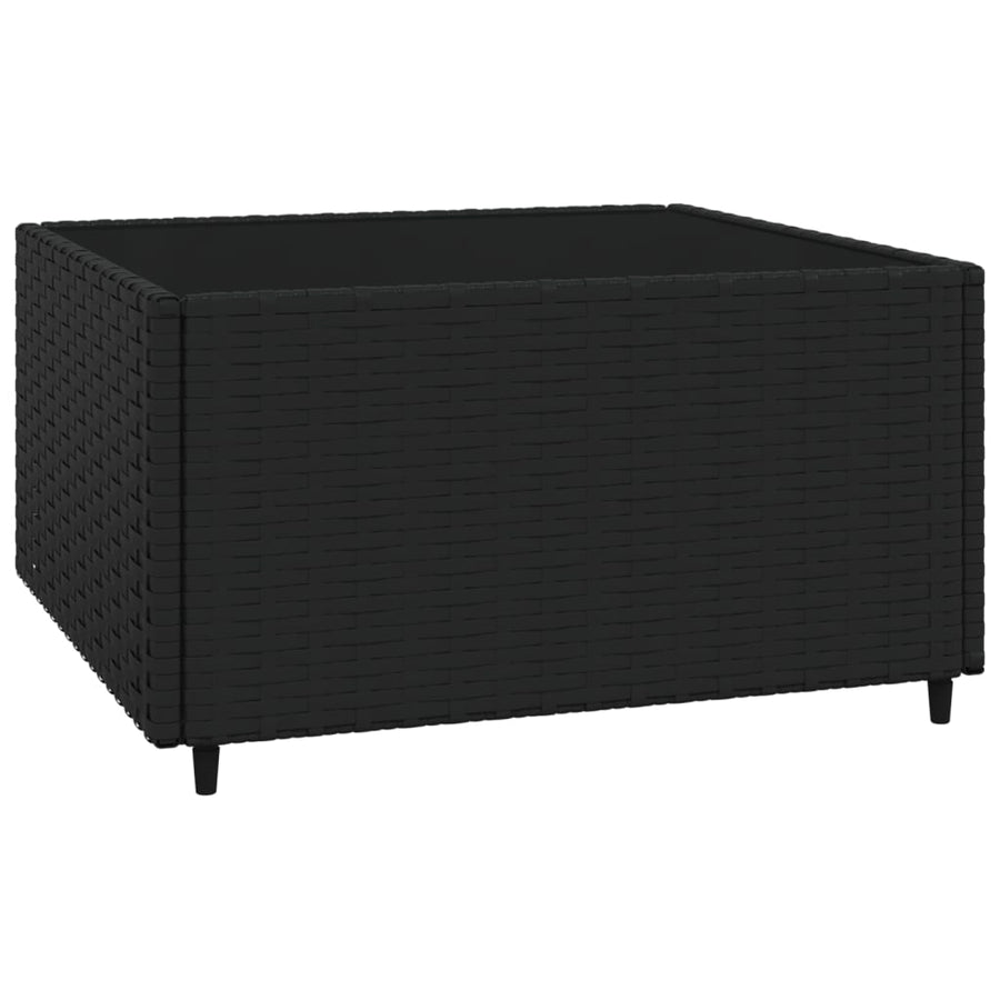 4-Delige Loungeset Met Kussens Poly Rattan 1 Zwart en blauw