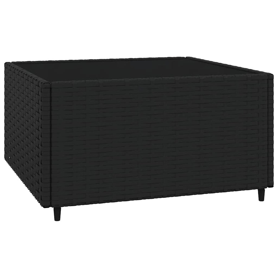 4-Delige Loungeset Met Kussens Poly Rattan 1 Zwart en blauw
