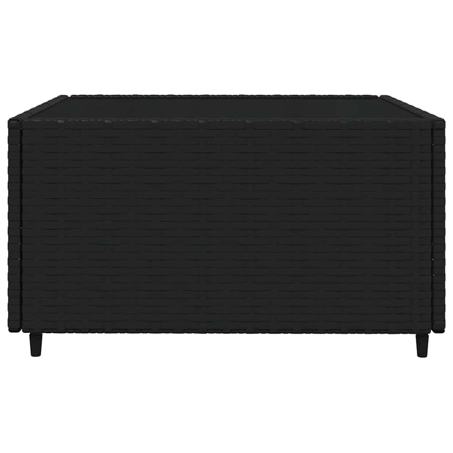 4-Delige Loungeset Met Kussens Poly Rattan 1 Zwart en blauw