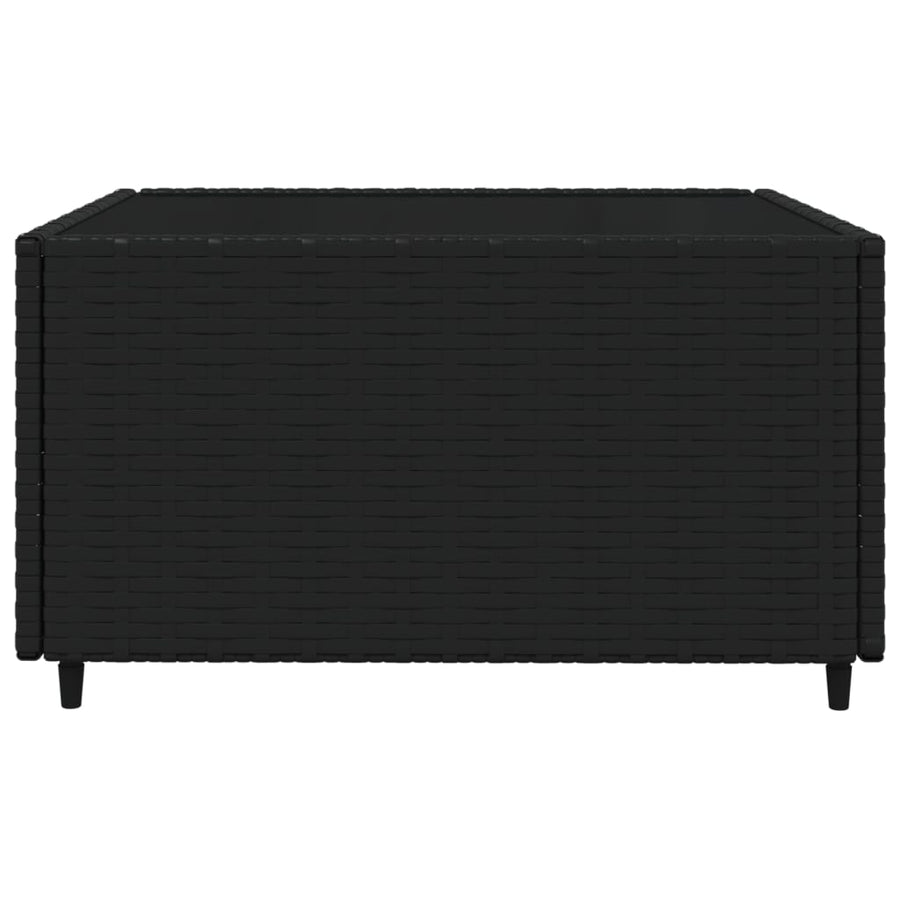 4-Delige Loungeset Met Kussens Poly Rattan 1 Zwart en blauw
