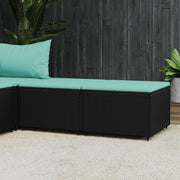 Footrests 2 pcs with cushions poly rattan black