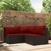 Loungeset poly rattan 3-delig bruin