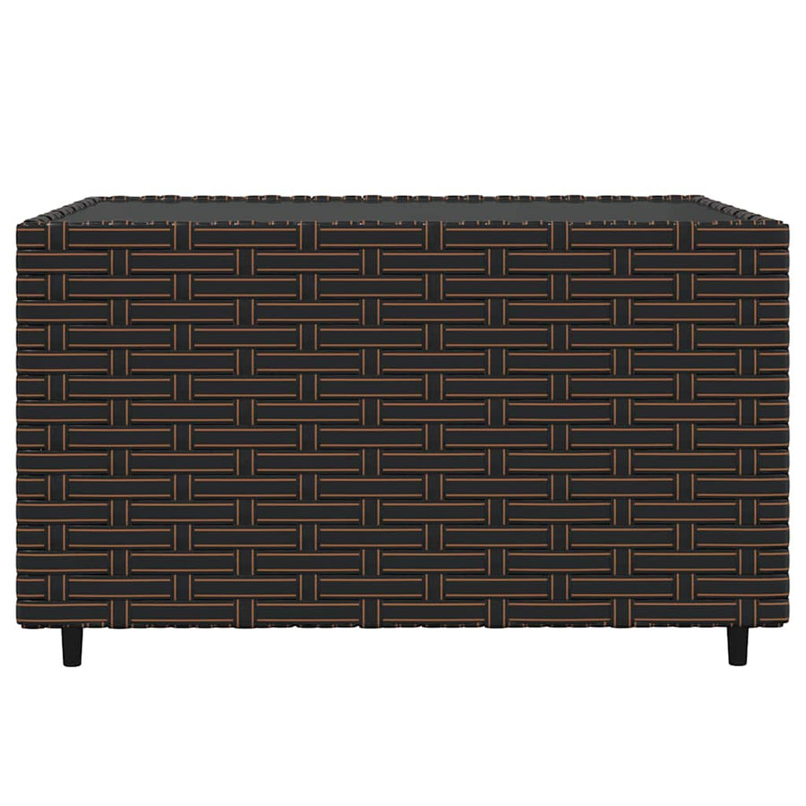 4-delige Loungeset met kussens poly rattan bruin