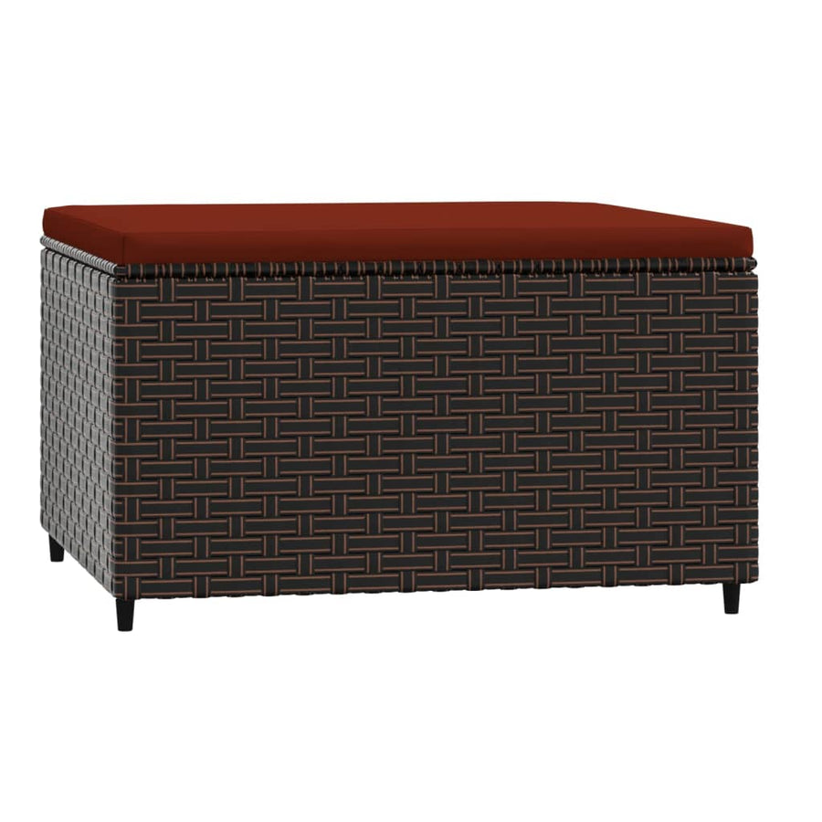Voetensteunen Met Kussens Poly Rattan 2 Bruin en rood
