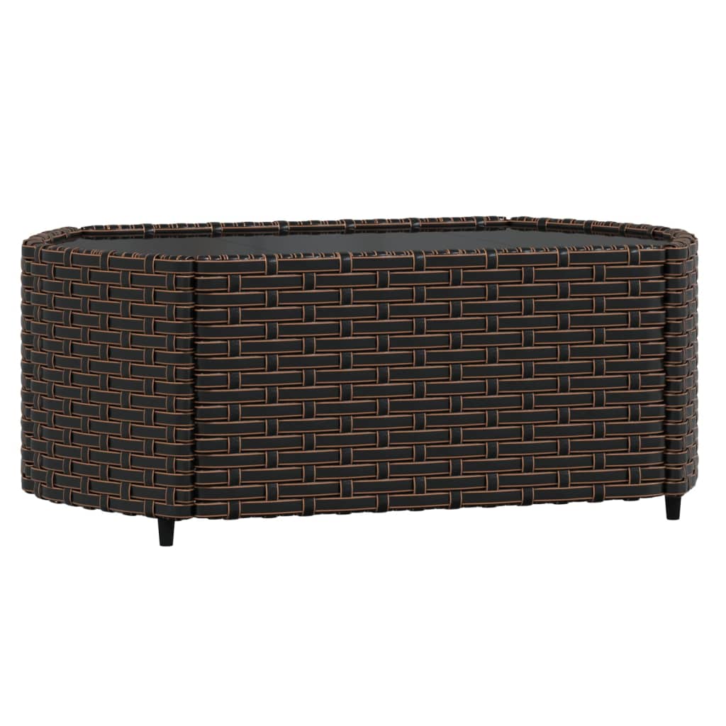-Delige Loungeset Met Kussens Poly Rattan Bruin en rood