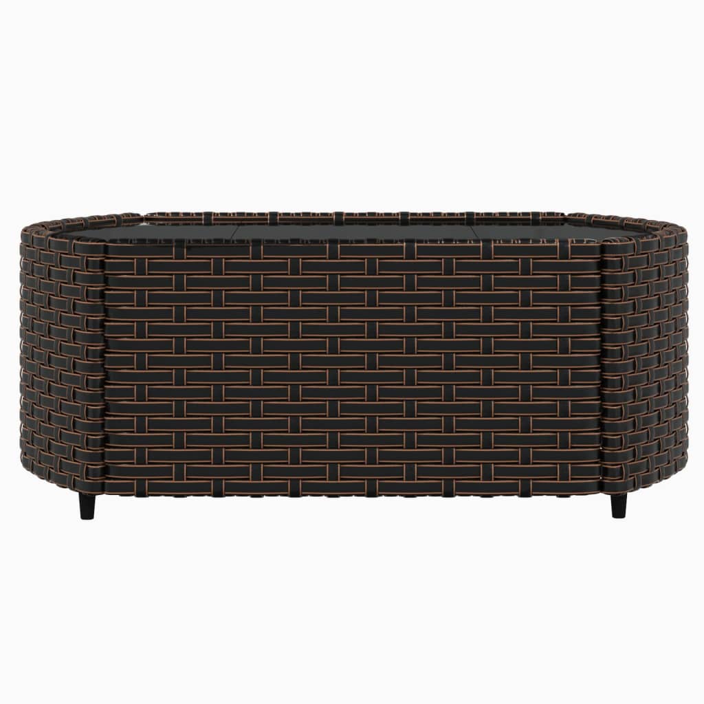 -Delige Loungeset Met Kussens Poly Rattan Bruin en rood