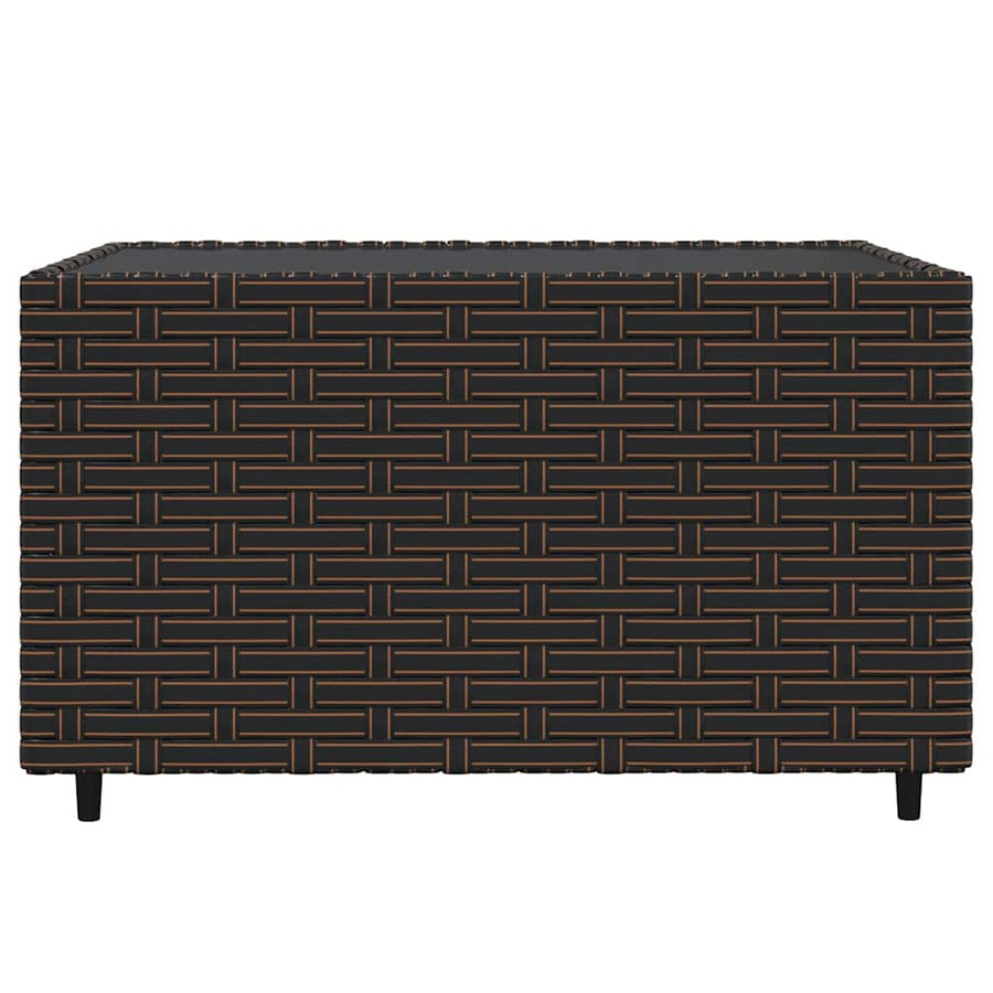 4-Delige Loungeset Met Kussens Poly Rattan 1 Bruin en groen