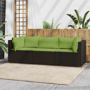 Loungeset 3-delig poly rattan bruin