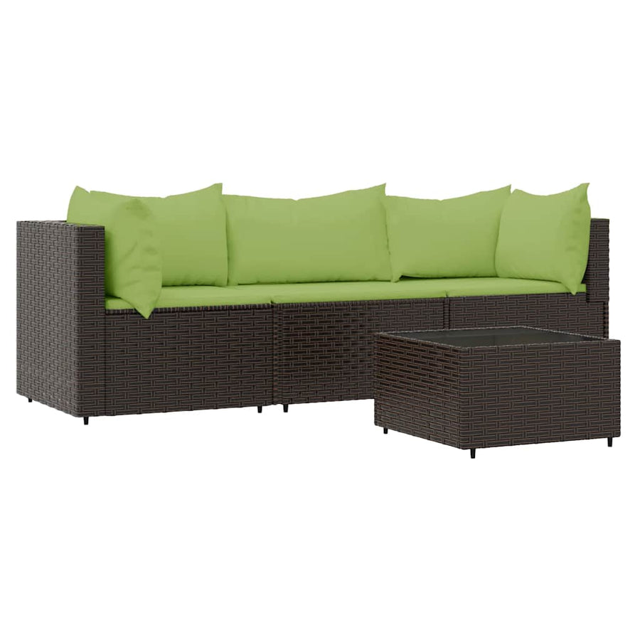 4-Delige Loungeset Met Kussens Poly Rattan 1