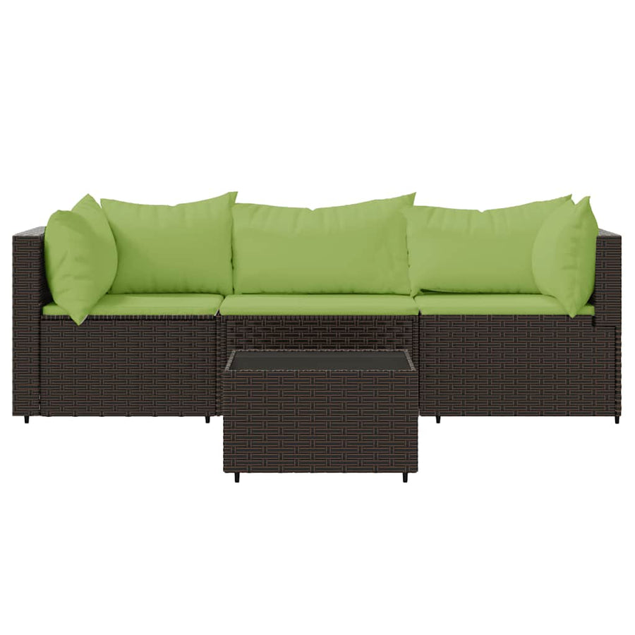 4-Delige Loungeset Met Kussens Poly Rattan 1