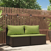 Loungebank middenstuk 63x63x57.5 cm poly rattan bruin