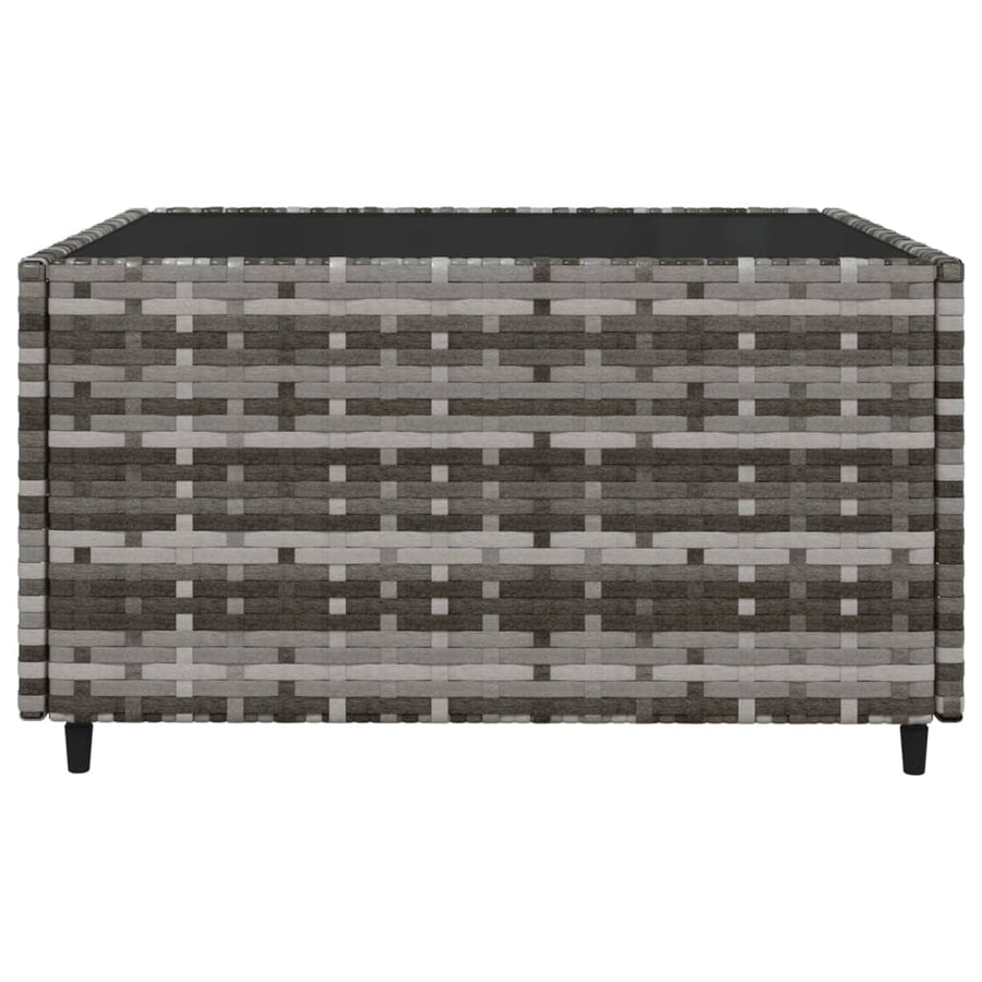 3-Delige Loungeset Met Kussens Poly Rattan Grijs en blauw 2x hoek + Tafel
