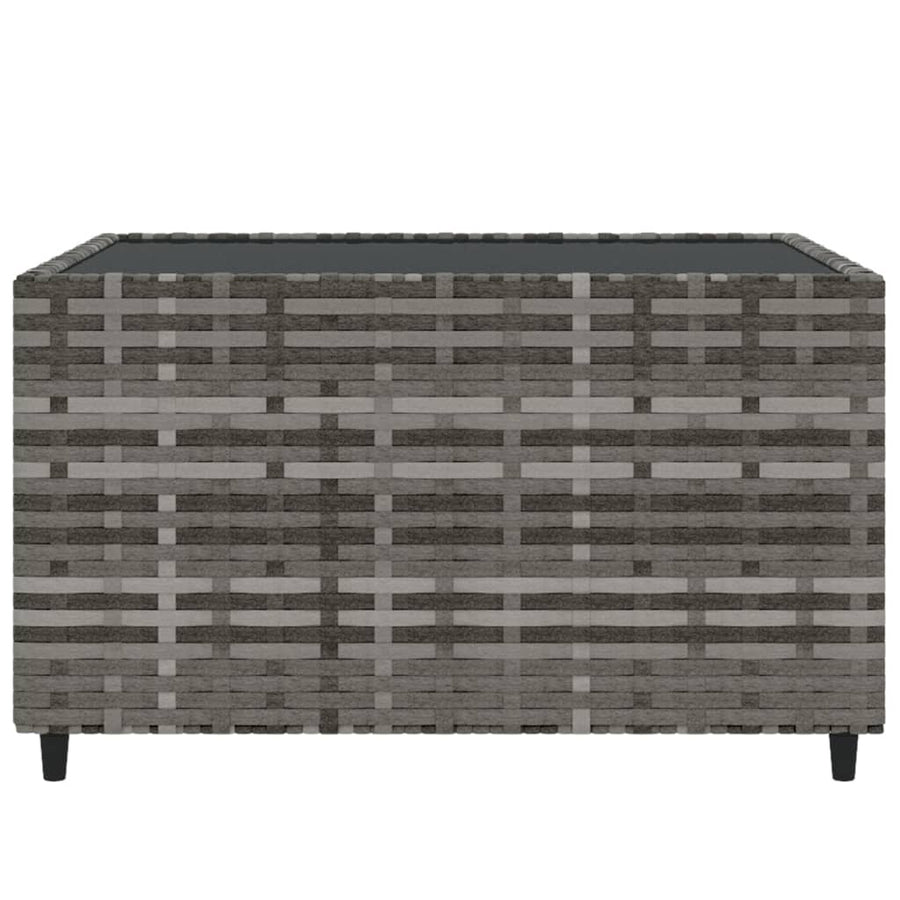 4-Delige Loungeset Met Kussens Poly Rattan Grijs en blauw hoek + 2x midden + Tafel