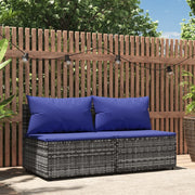 Tuinmiddenbank 63x63x57.5 cm poly rattan grijs