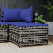 Voetensteun poly rattan 55x55x31 cm grijs