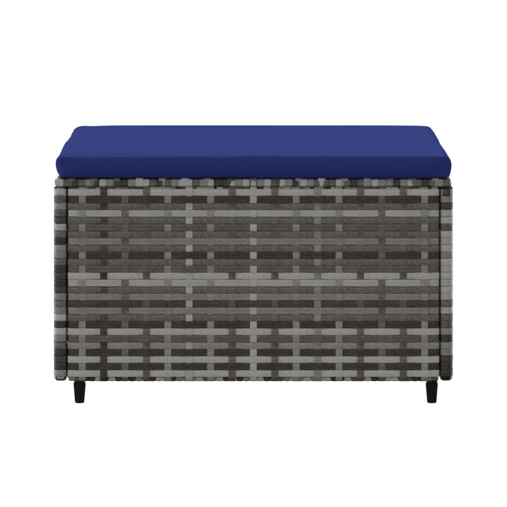 Voetensteunen Met Kussens Poly Rattan 2 Grijs en blauw