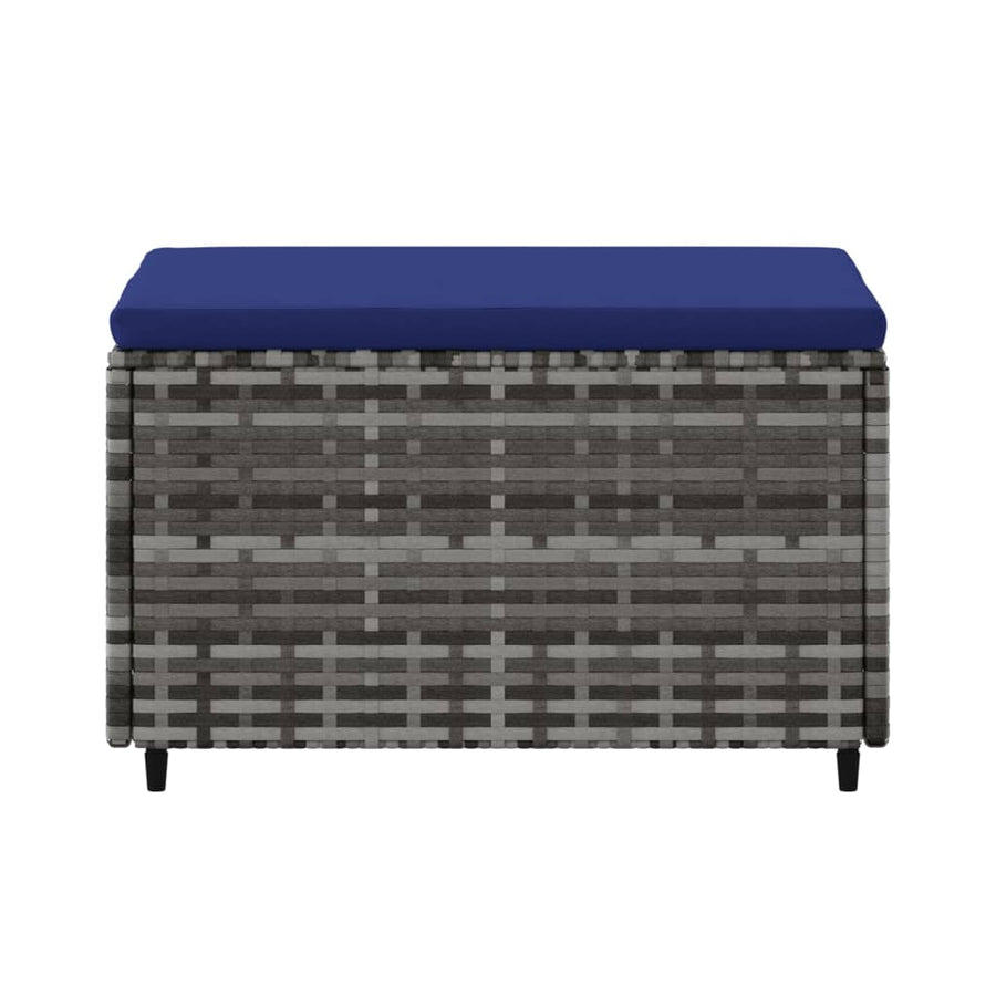 Voetensteunen Met Kussens Poly Rattan 2 Grijs en blauw