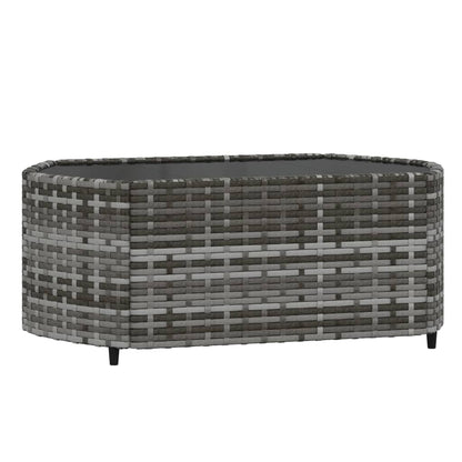-Delige Loungeset Met Kussens Poly Rattan Grijs en blauw