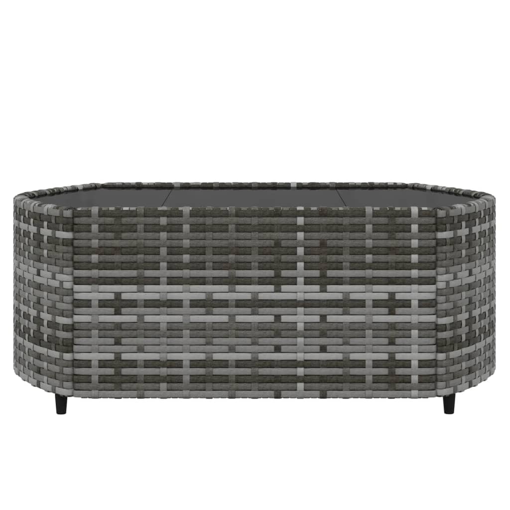 -Delige Loungeset Met Kussens Poly Rattan Grijs en blauw