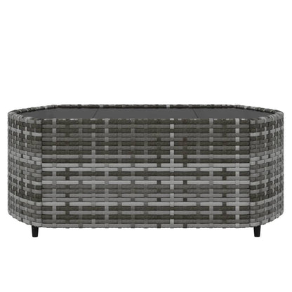 -Delige Loungeset Met Kussens Poly Rattan Grijs en blauw