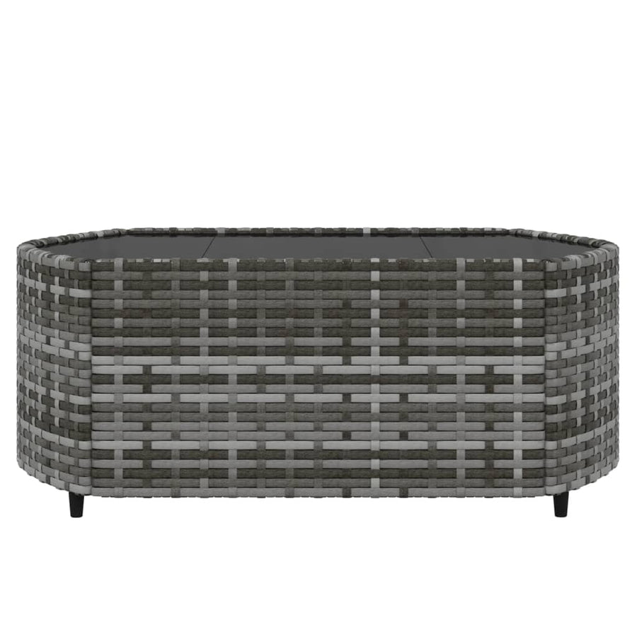 -Delige Loungeset Met Kussens Poly Rattan Grijs en blauw