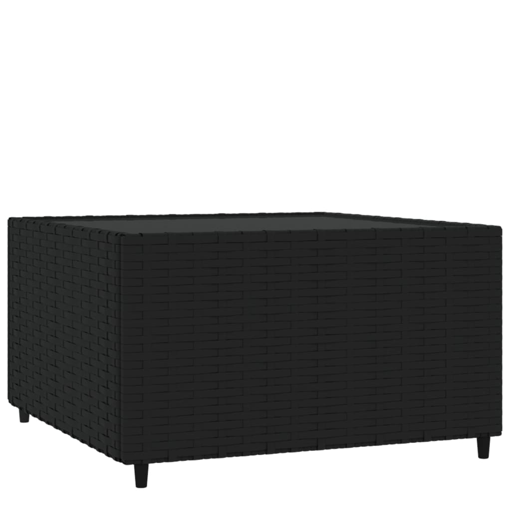 Salontafel Vierkant 50X50X30 Cm Poly Rattan Zwart