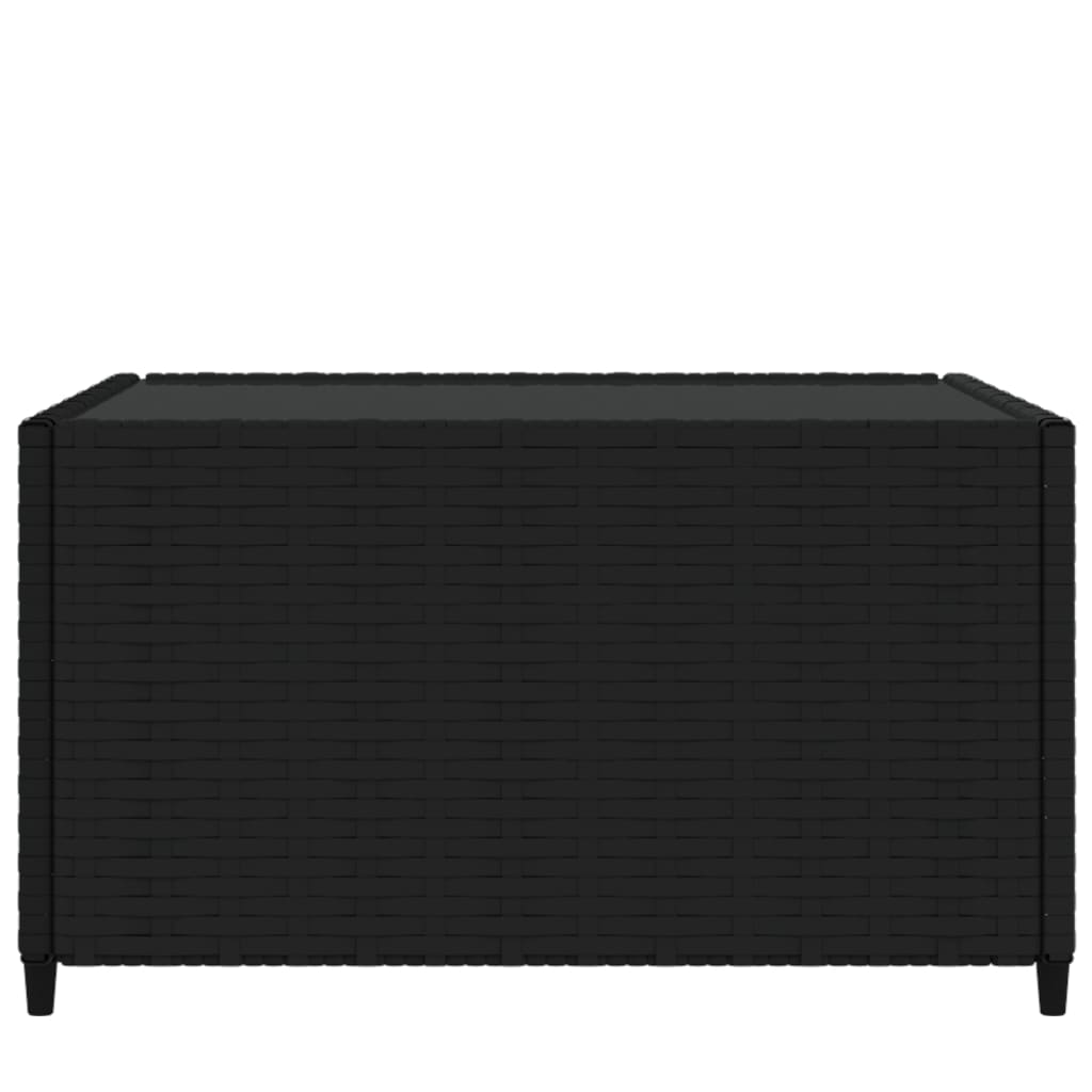 Salontafel Vierkant 50X50X30 Cm Poly Rattan Zwart