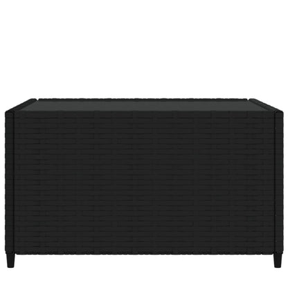 Salontafel Vierkant 50X50X30 Cm Poly Rattan Zwart