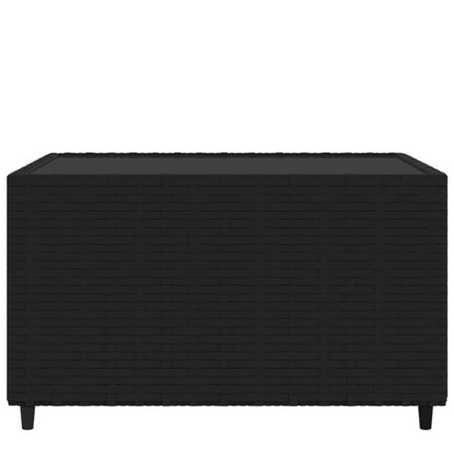 Salontafel Vierkant 50X50X30 Cm Poly Rattan Zwart