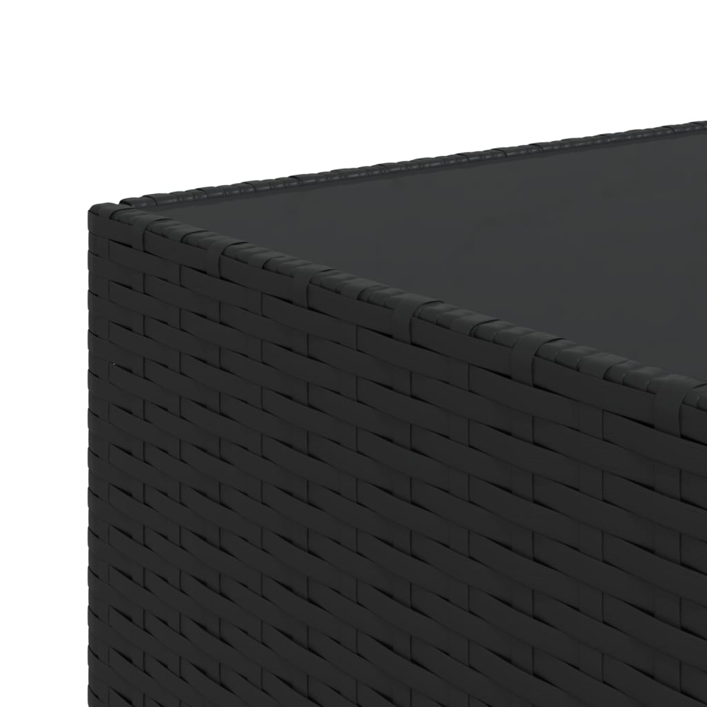 Salontafel Vierkant 50X50X30 Cm Poly Rattan Zwart