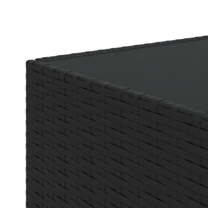 Salontafel Vierkant 50X50X30 Cm Poly Rattan Zwart