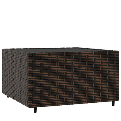 Salontafel Tuin Vierkant 50X50X30 Cm Poly Rattan Bruin