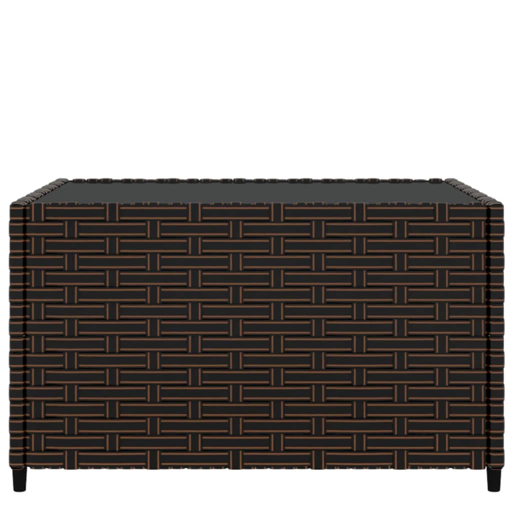 Salontafel Tuin Vierkant 50X50X30 Cm Poly Rattan Bruin