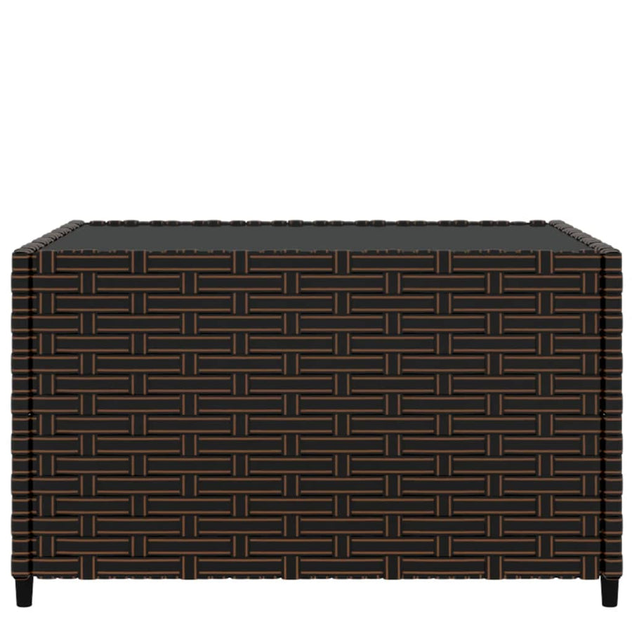 Salontafel Tuin Vierkant 50X50X30 Cm Poly Rattan Bruin